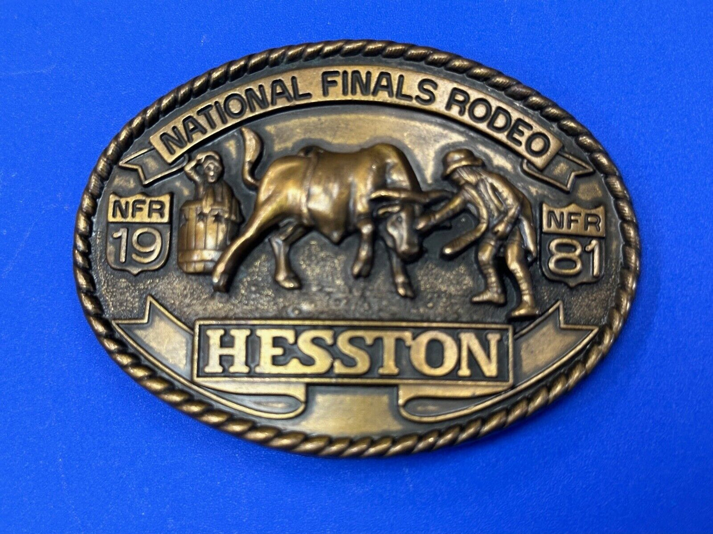 1981 HESSTON NATIONAL FINALS RODEO BELT BUCKLE 7th Edition Collectors