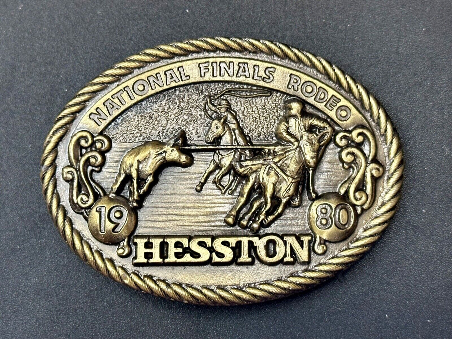 1980 Hesston National Finals Rodeo NFR Collectors Rodeo Cowboy Belt Buckle