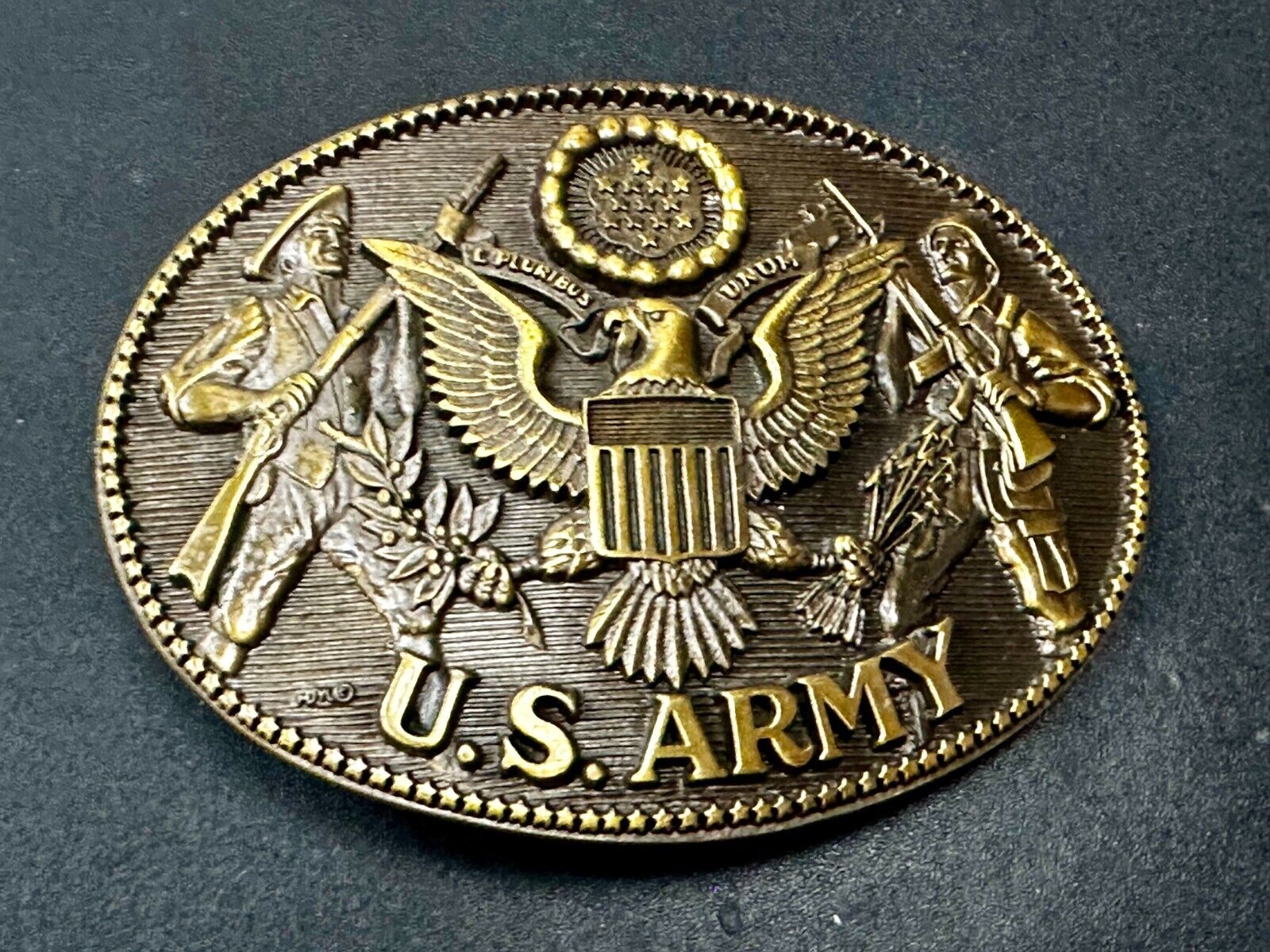 US Army United States Patriotic Eagle Emblem Montana Silversmiths Belt Buckle