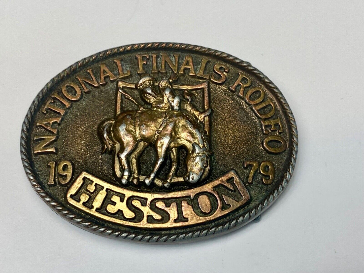 1979 Hesston Fifth edition Nation Finals Rodeo NFR Cowboy belt buckle