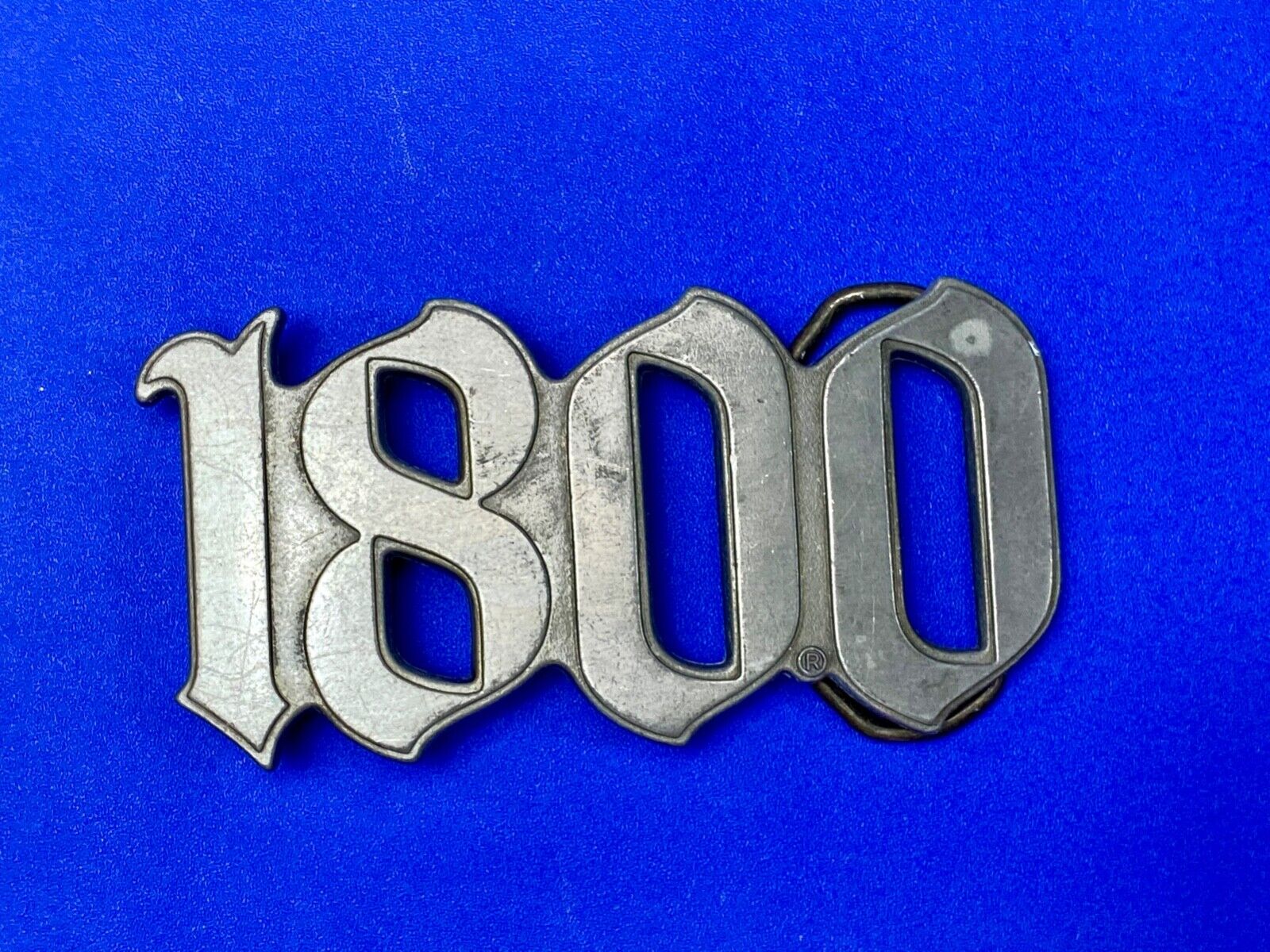 1990s Vintage 1800 Tequila Advertising block letter cut out Belt Buckle