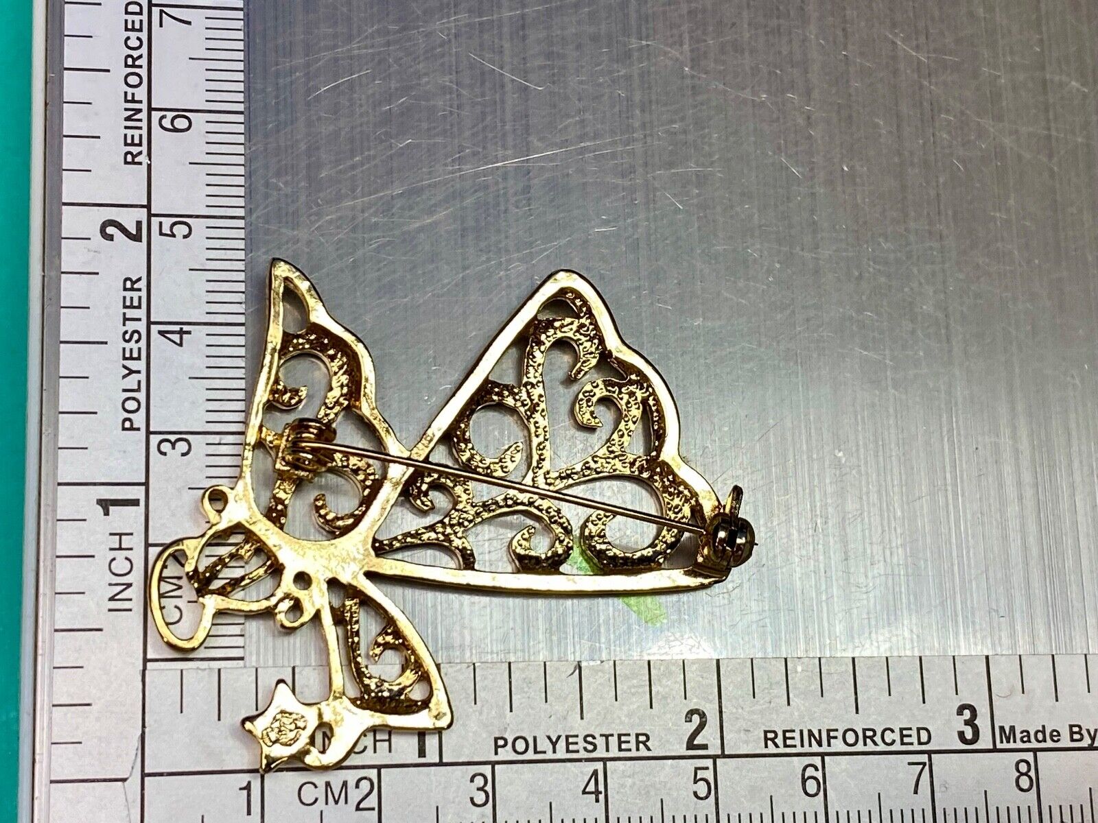 Vintage Angle Unique Cutout Gold Tone Brooch Pin By Premier Designs