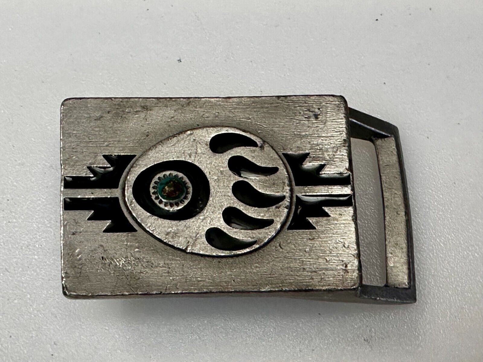 Bear Paw Native American Indian Vtg 1998 Southwestern Small Siskiyou Belt Buckle