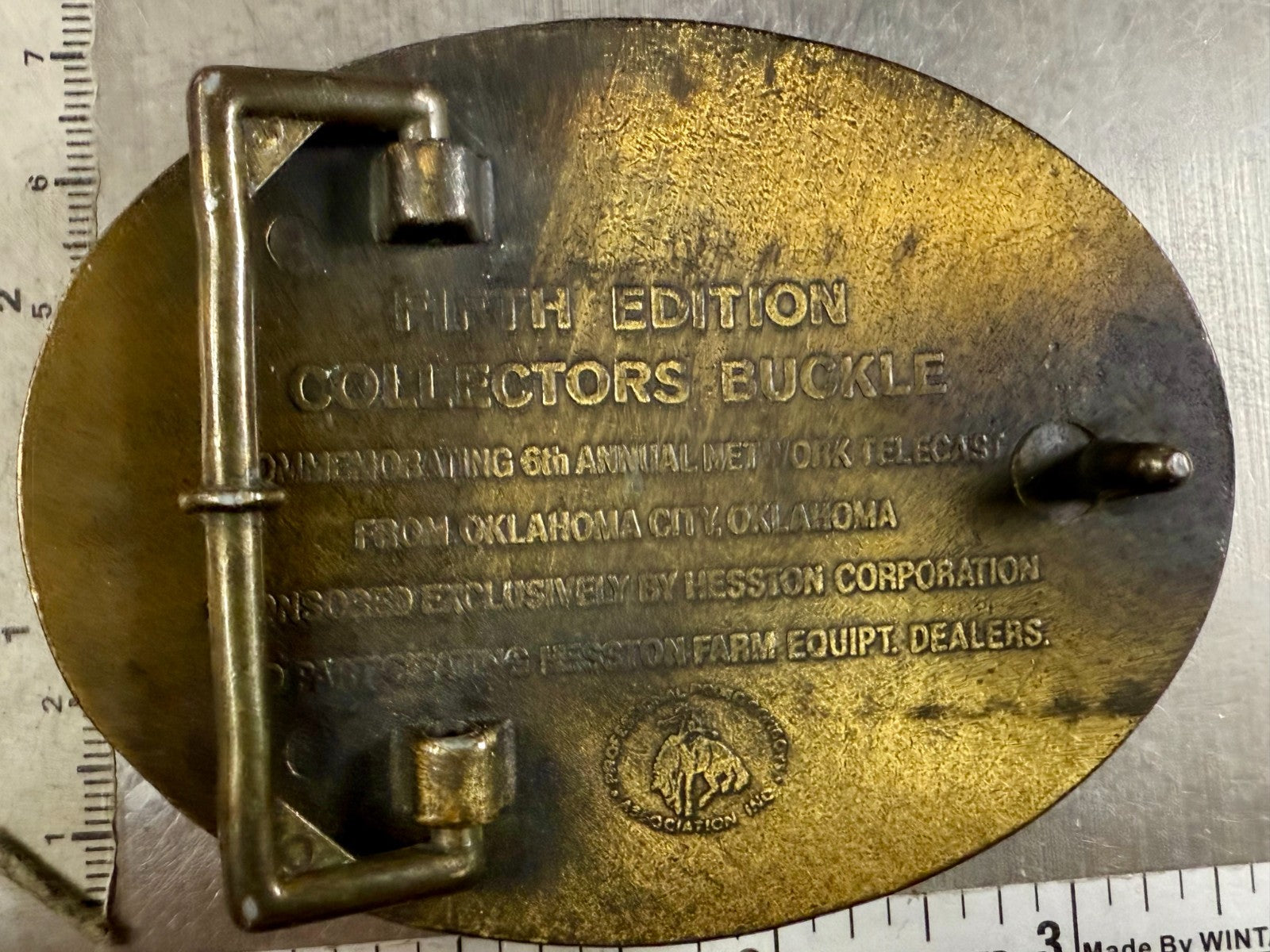 1979 Hesston NFR National Finals Rodeo Cowboys Western Vintage Belt Buckle