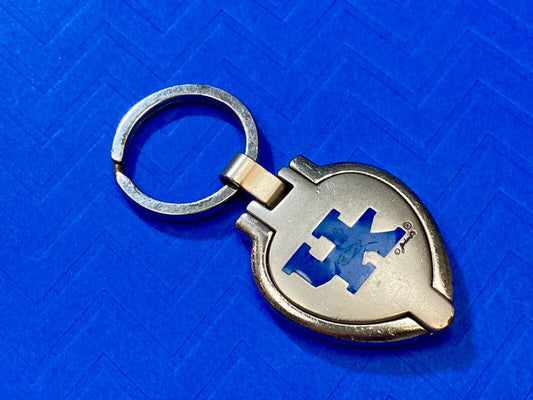 University of Kentucky Keychain UK Blue Silver Tone Metal Fob Keyring Key Chain
