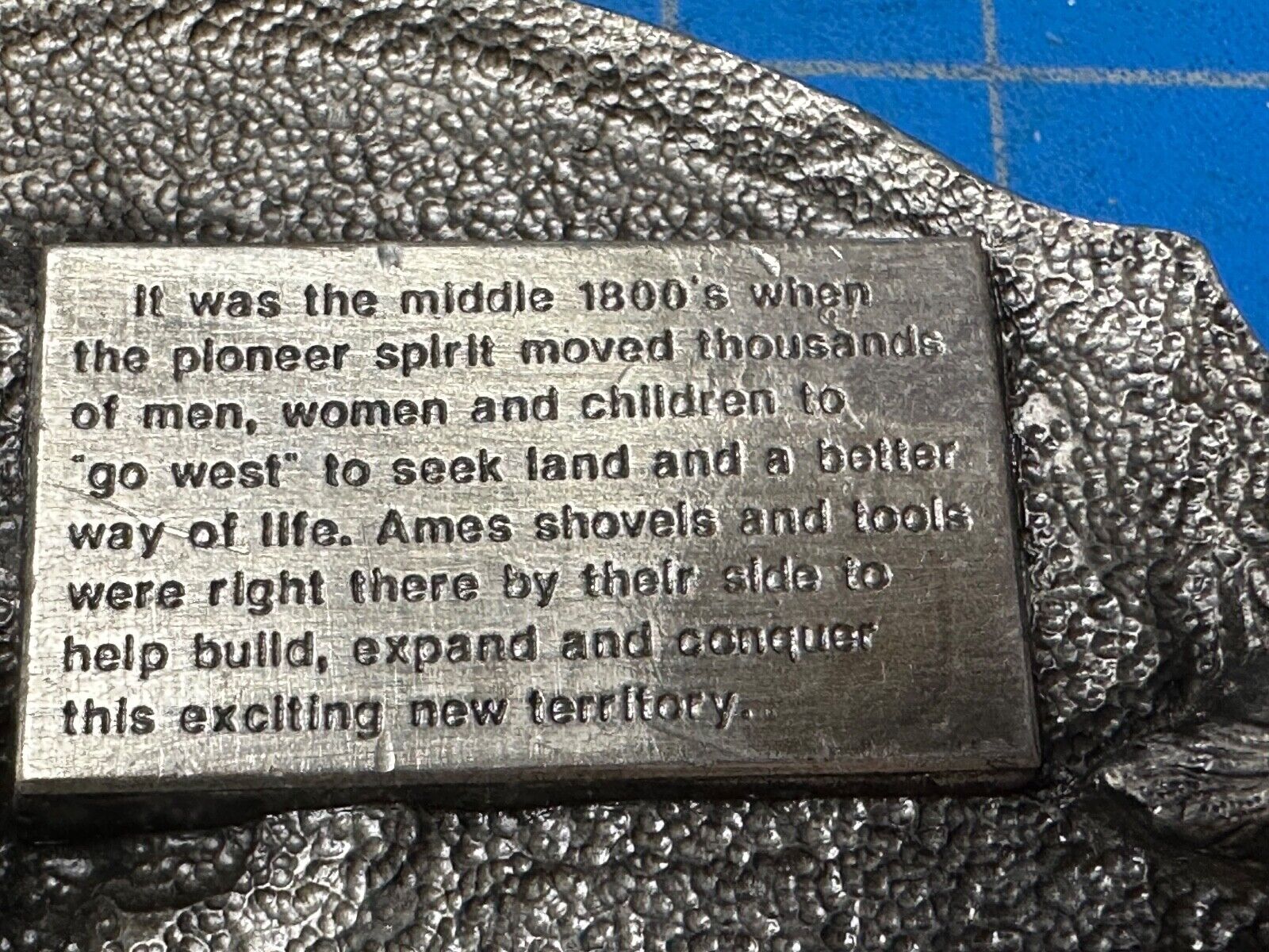 Ames Tools  Pioneers Conquer the West Belt Buckle, 1986 Siskiyou Belt Buckle