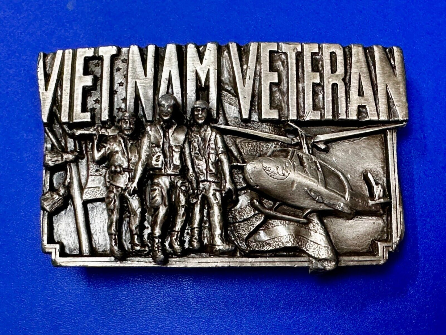 Veteran Vietnam Helicopter Soldiers Military Vtg 1983 Bergamot Belt Buckle