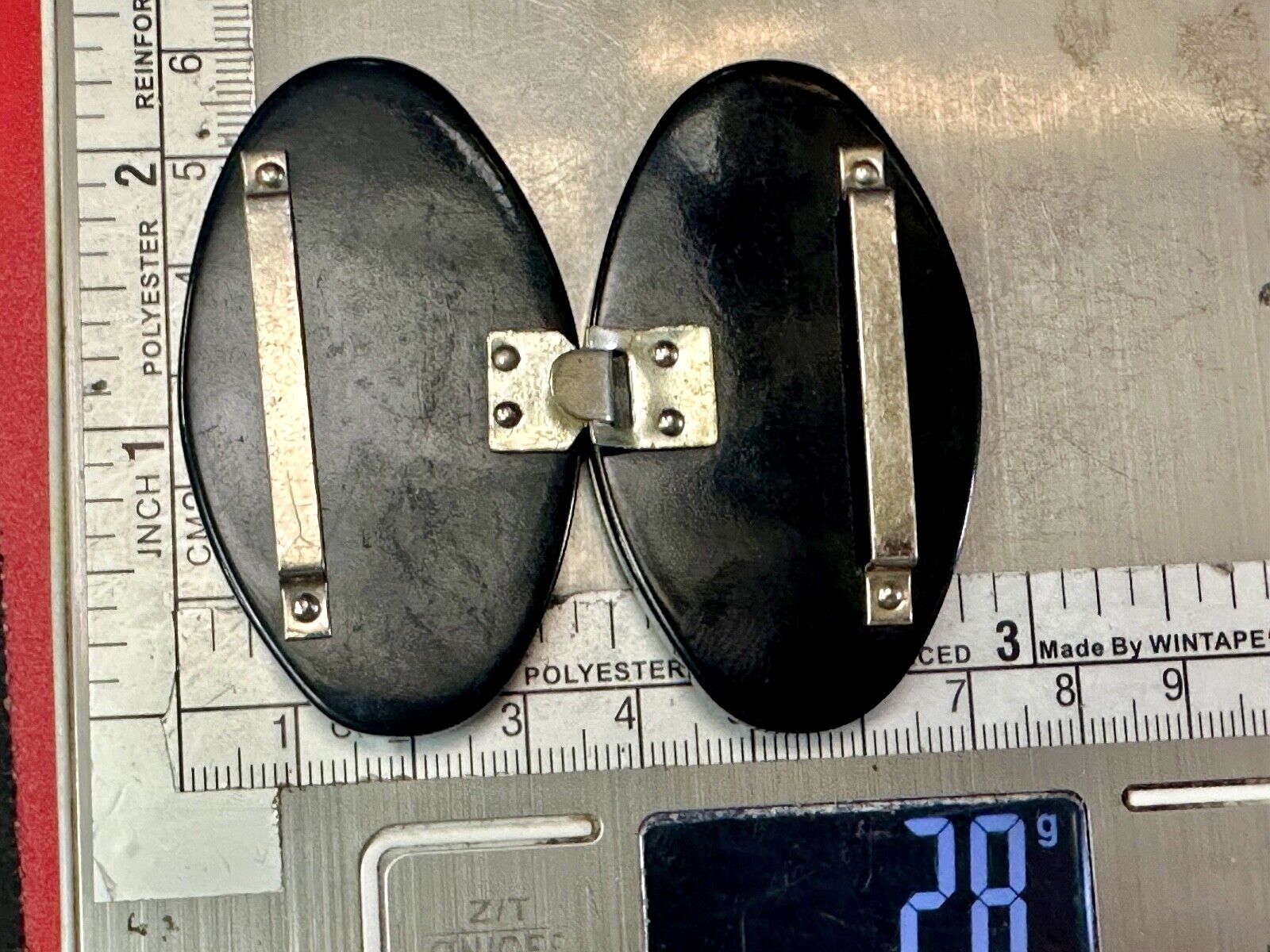 Two piece interconnecting vintage black shoe clips