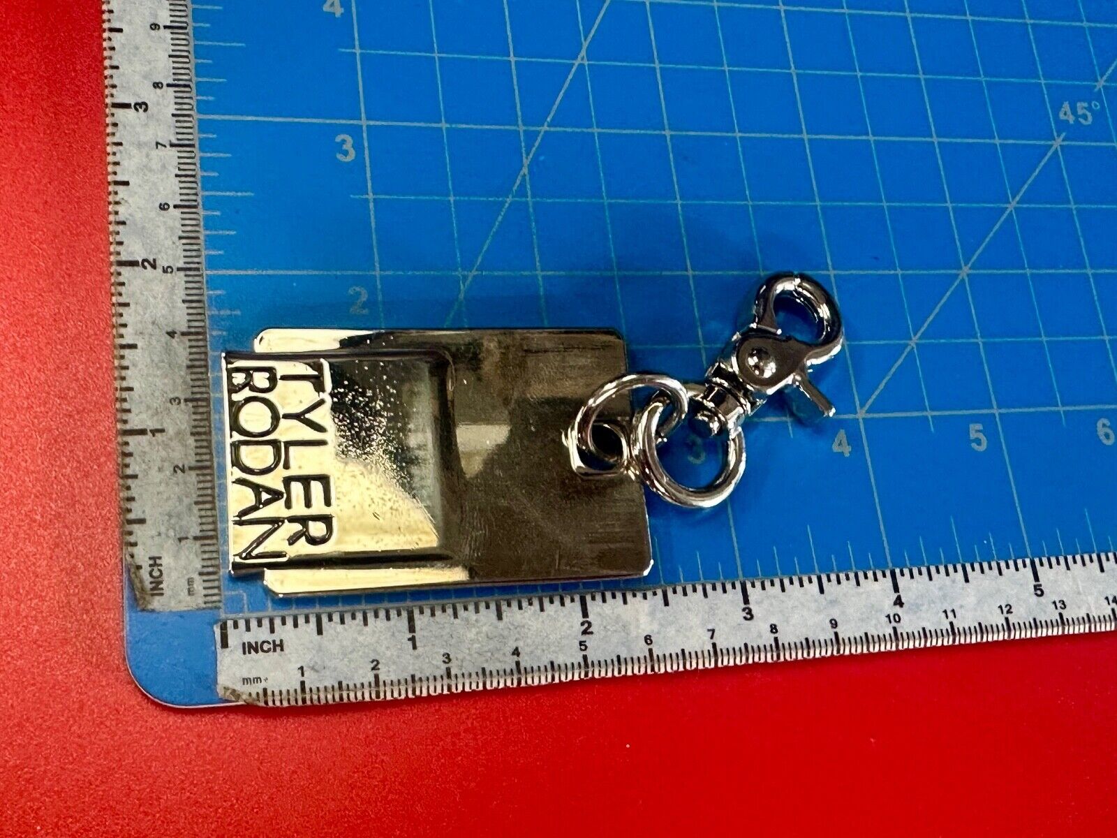 Tyler Rodan Designer Silver Tone Hanging Keychain Ring & Purse Charm Hook