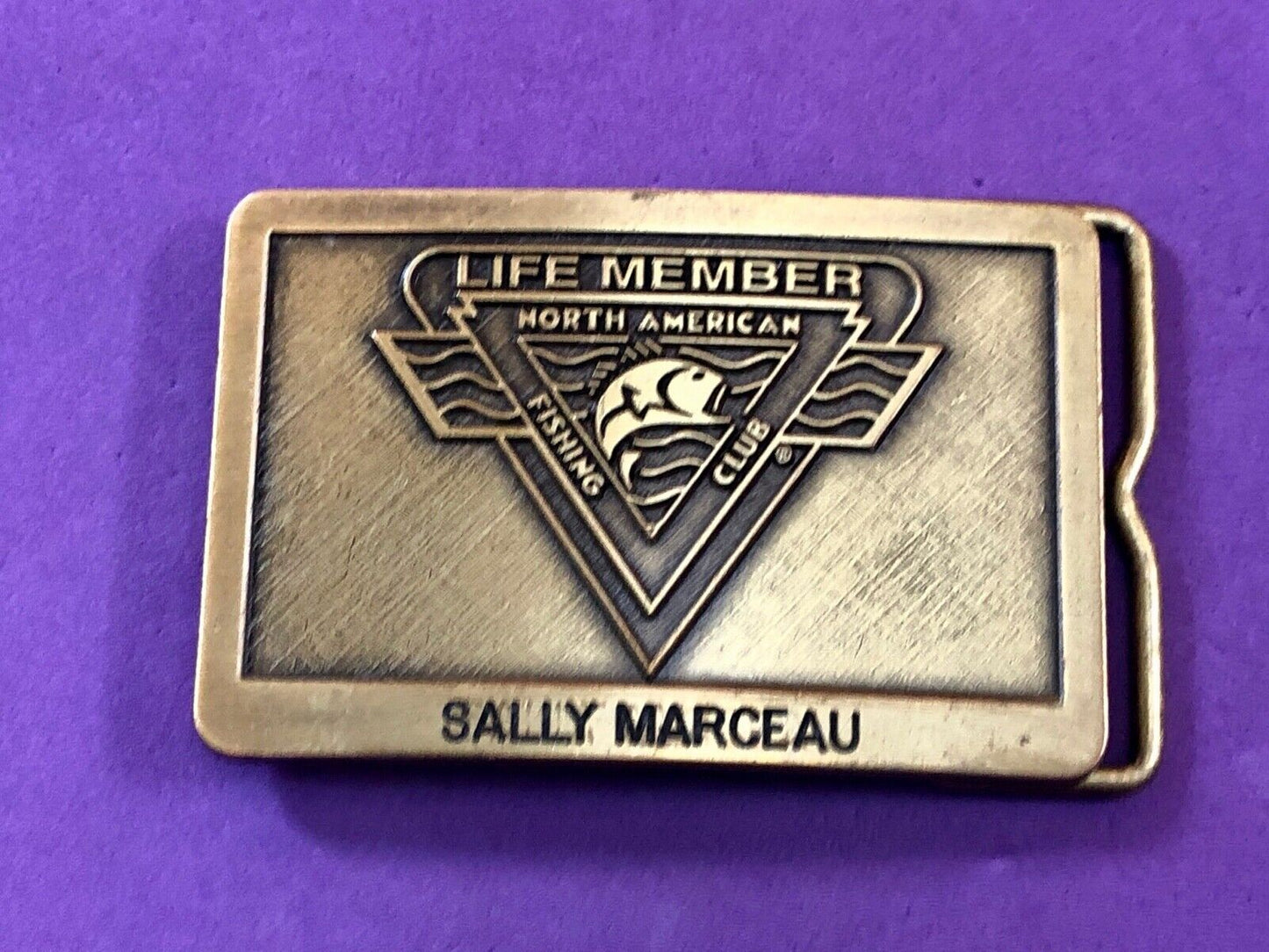 Vintage Life member to North American Fishing Club belt buckle 