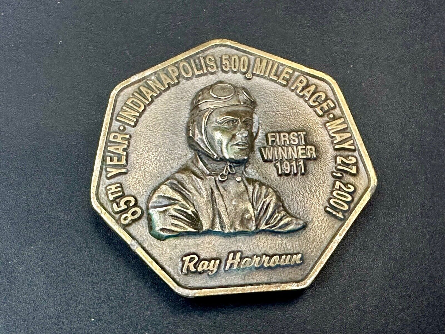 85th Indianapolis 500 Race Day First winner Ray Harrow commemorative belt buckle