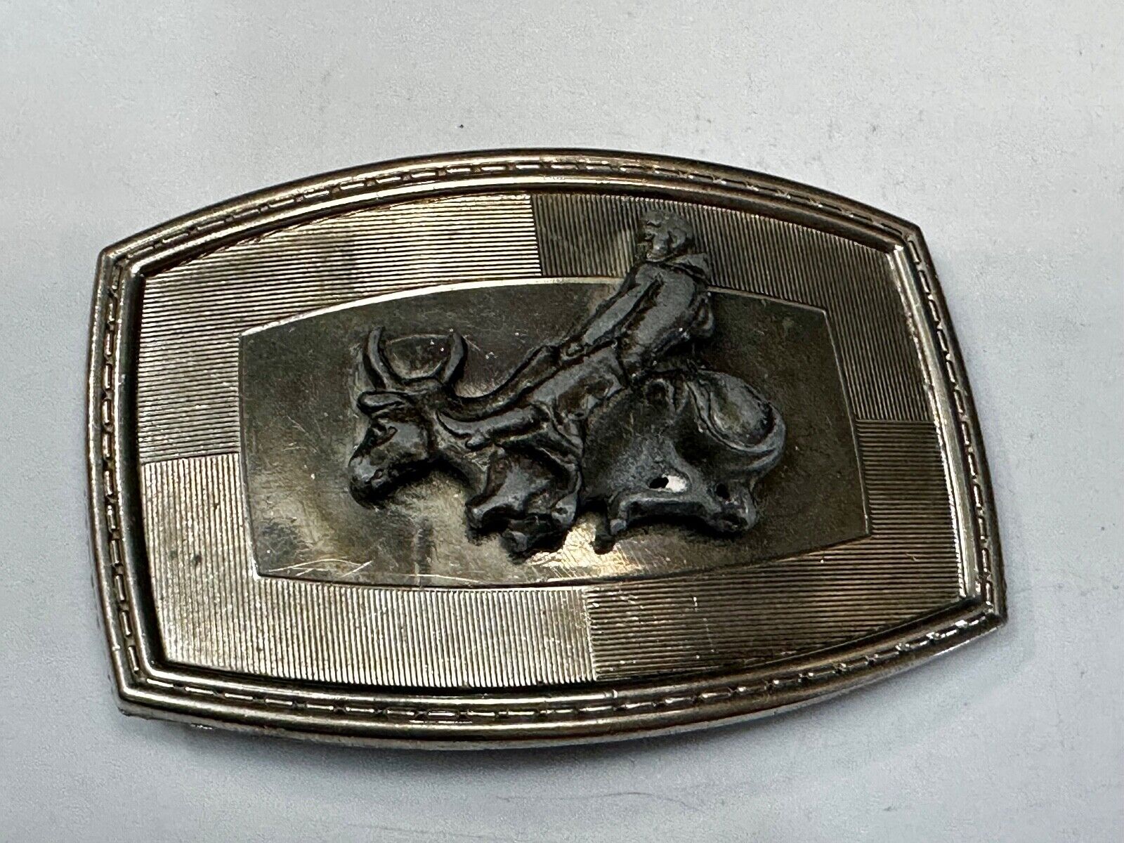 Vintage Cowboy on Bucking Saddle Bronc western belt buckle