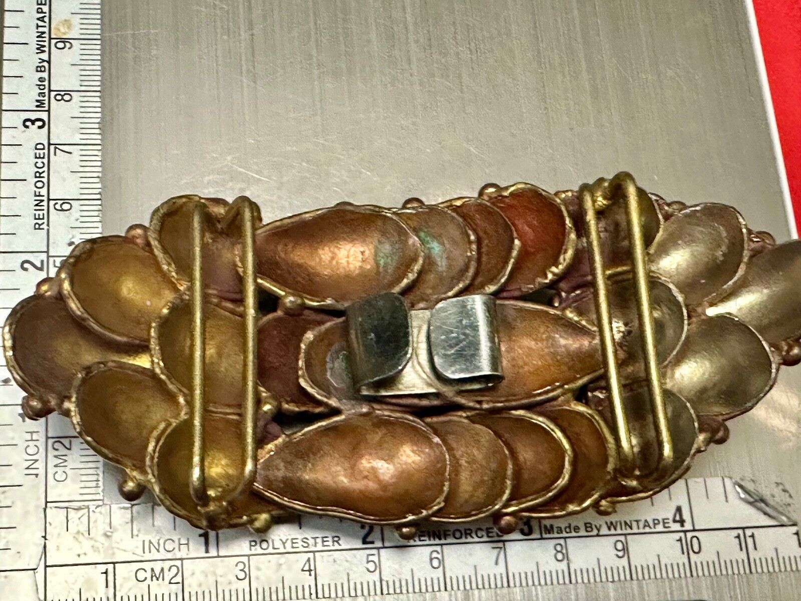 Abstract Brutalist Artisan Mixed Metal Hippy HUGE!  Belt Buckle
