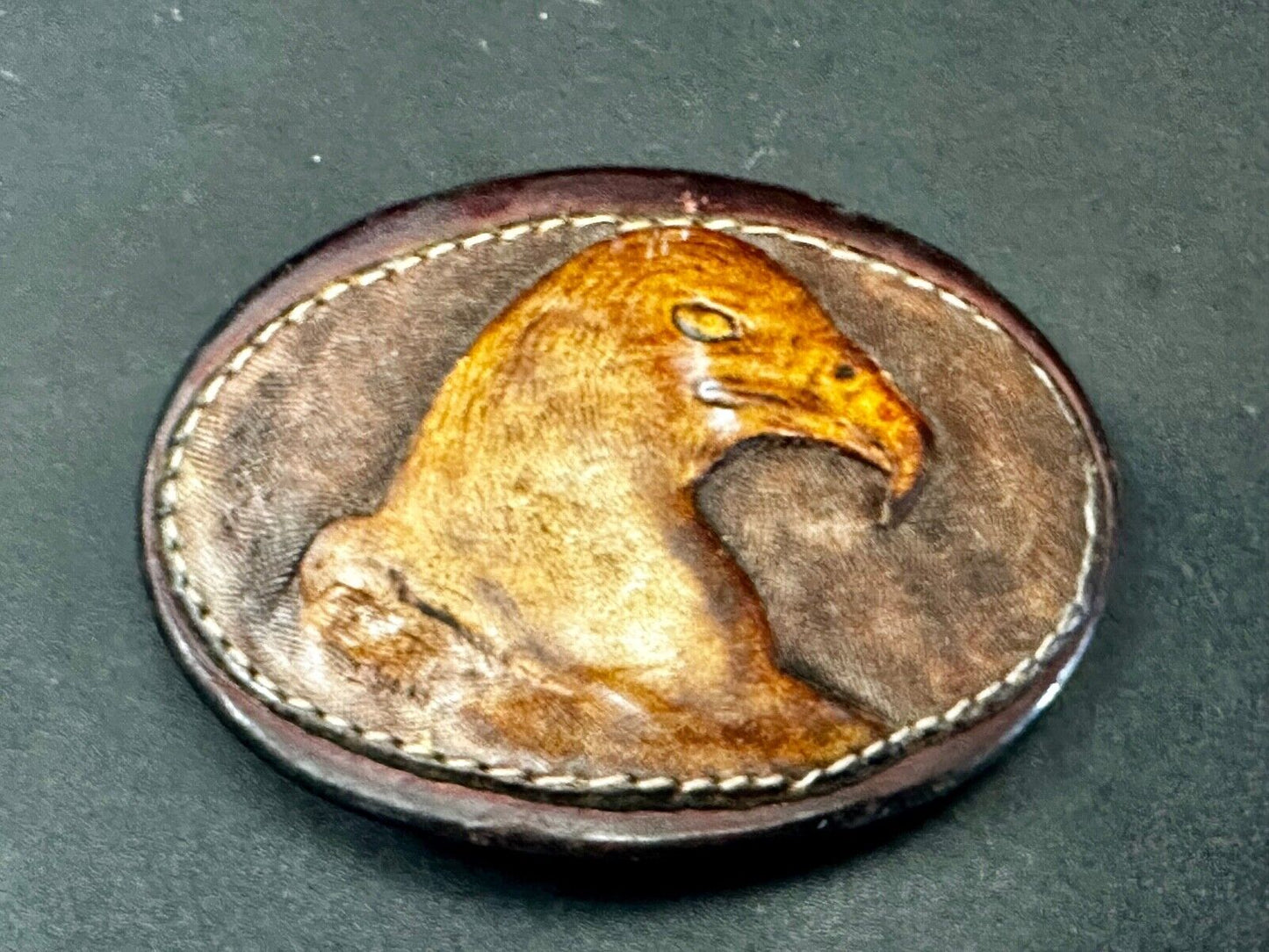 Artisan American Eagle Vintage Mixed Leather Belt Buckle