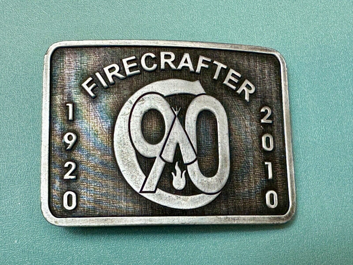 1920 - 2010 Firecracker 90 year celebration belt buckle