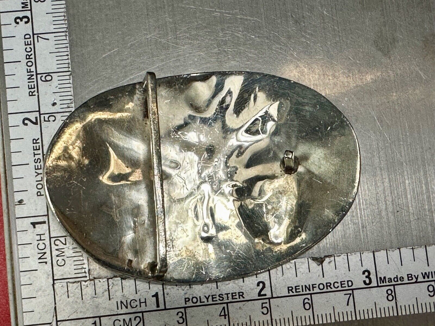 Abalone Shell Butterfly - Gorgeous vintage raised sterling silver?  belt buckle