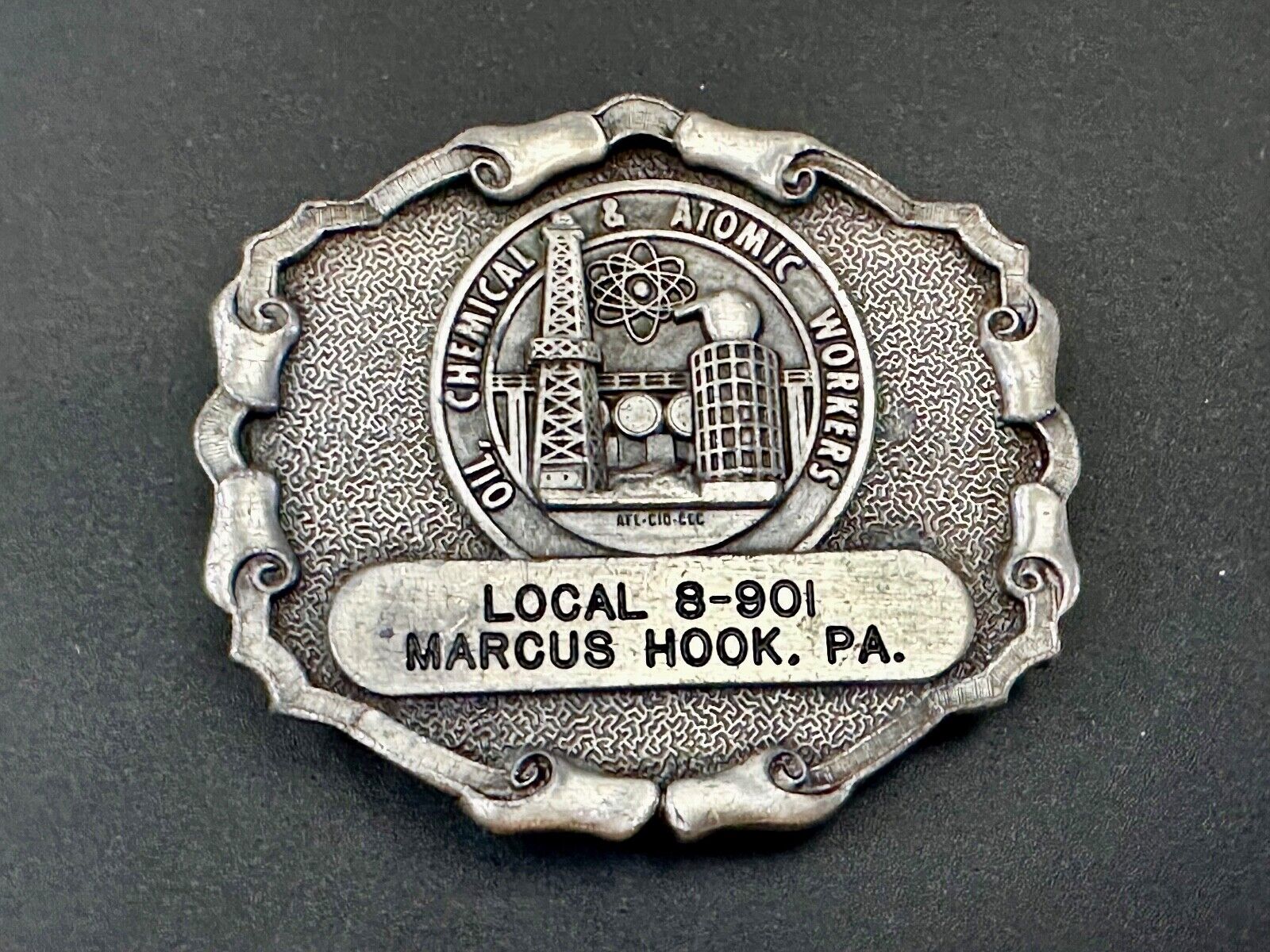 Union Oil Chemical Atomic Workers Local Marcus Hook PA  AFL-Cio belt buckle