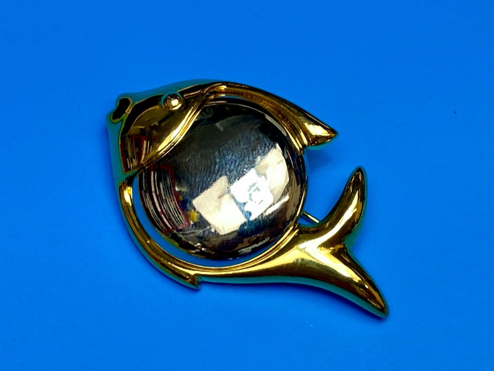 Two Tone Fish Brooch Pin Gold Tone Vintage Jewelry by Liz Claiborne LCI