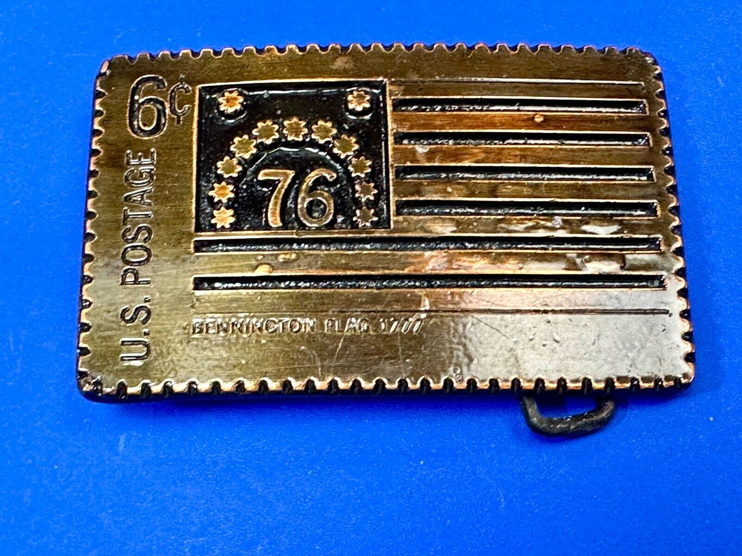 US STAMP Bicentennial celebration America figural belt buckle by Oden