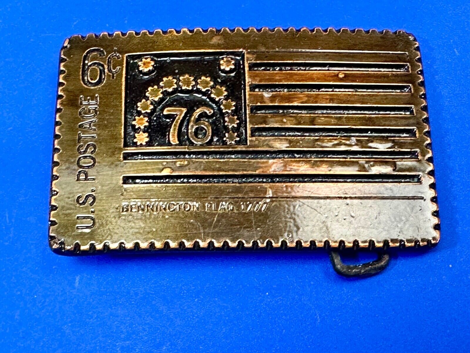 US STAMP Bicentennial celebration America figural belt buckle by Oden