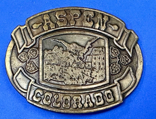Aspen Colorado CO Mountain Travel Souvenir Collectible vintage belt buckle