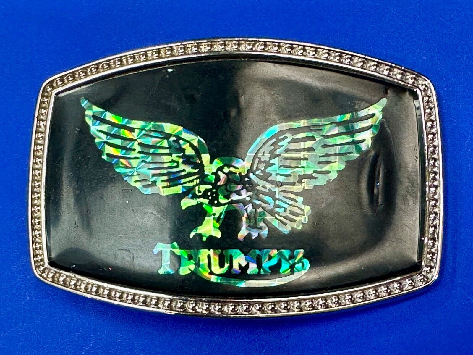 TRIUMPH MOTORCYCLES Eagle emblem Holographic retro style logo belt buckle