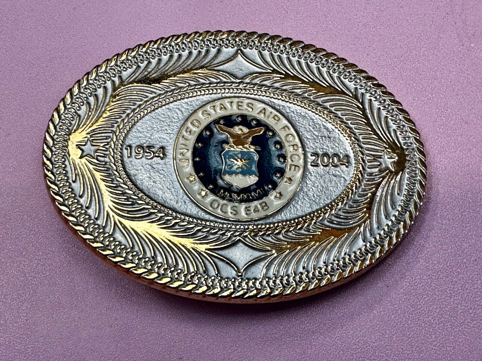 United States Air Force OCS 548 1954 - 2004 Anniversary patriotic Belt Buckle