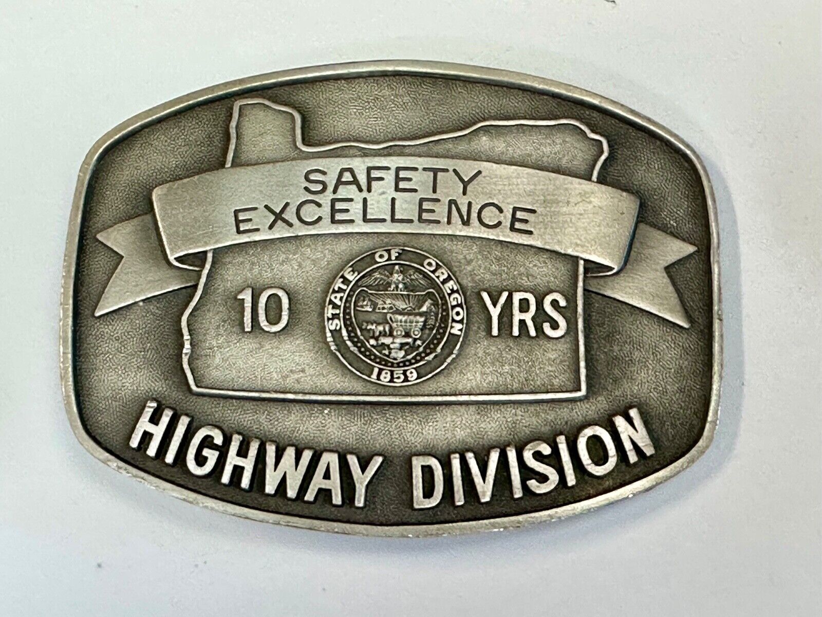 10 years safety-  excellence award Transportation Co Drivers Pewter belt buckle