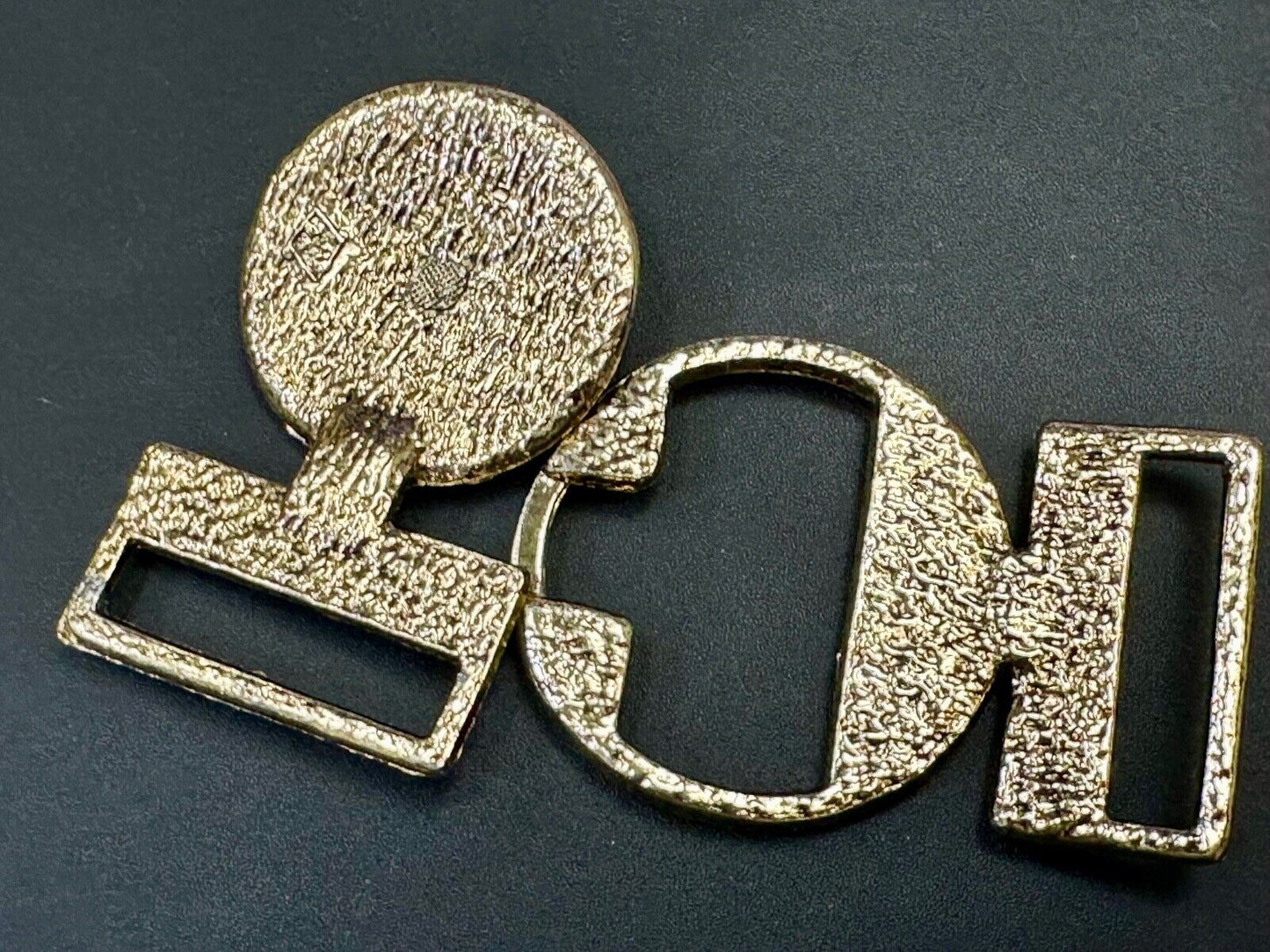 two piece interconnecting gold color belt buckle