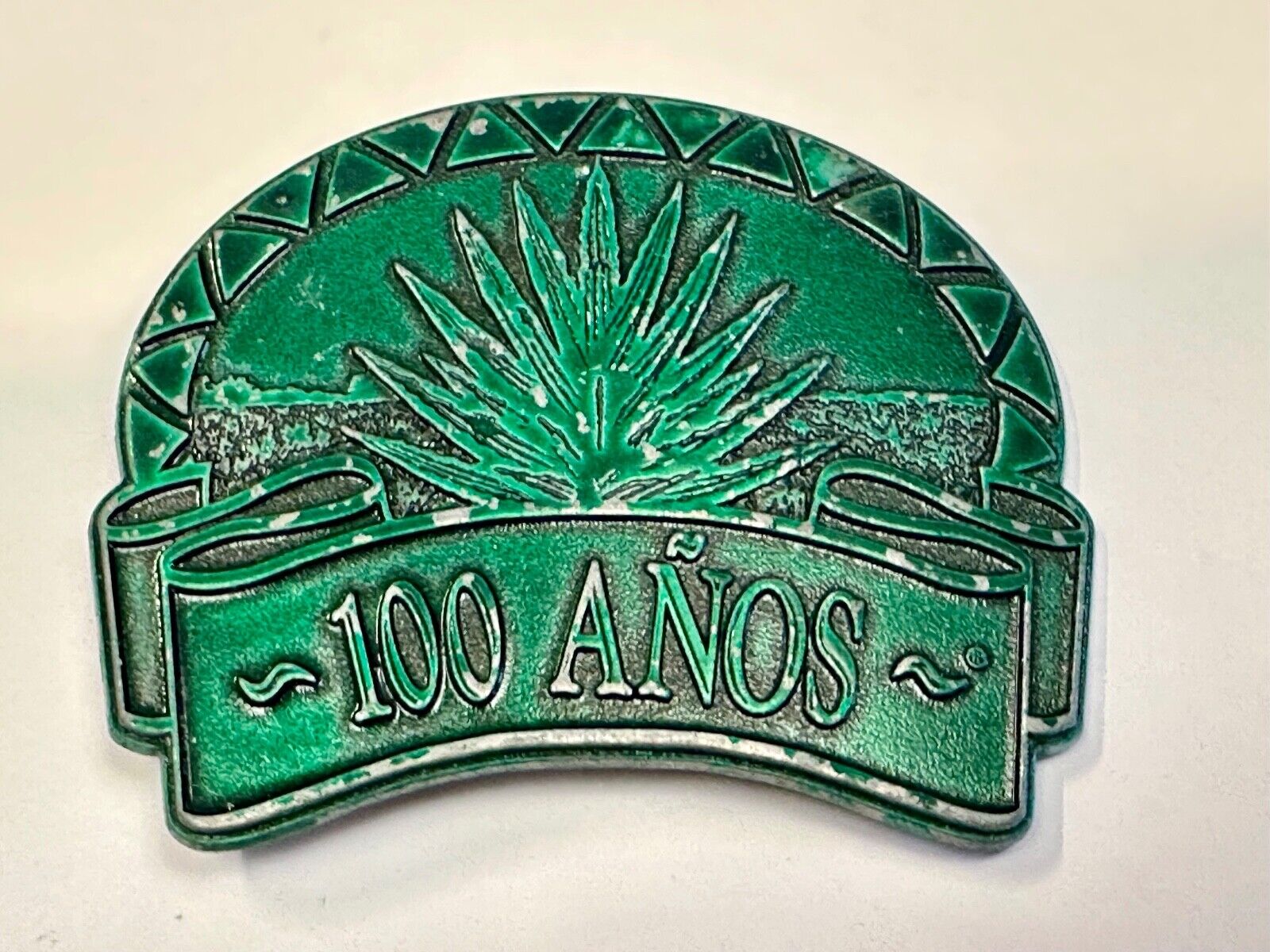 100 Anos Tequila brand Advertising Promo Belt Buckle with Agave Plant Design