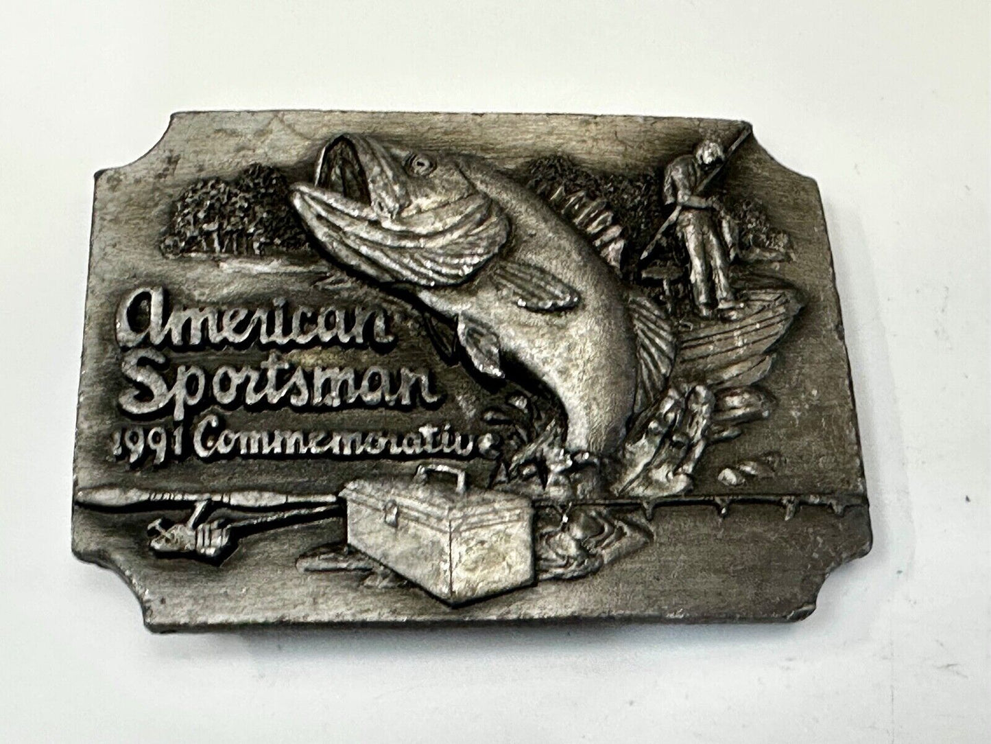 Bass Fishing - American sportsman 1991 Commemorative Vtg. Siskiyou Belt Buckle