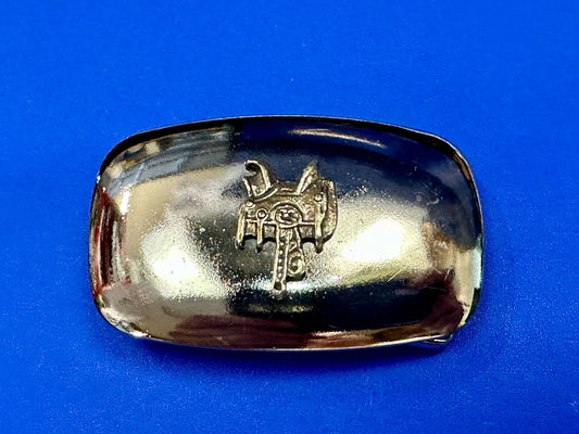 Beautiful two tone Horse Saddle on reflective western belt buckle