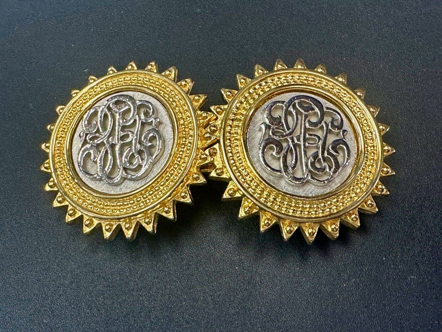 Two piece interconnecting vintage two tone belt buckle By Paquette