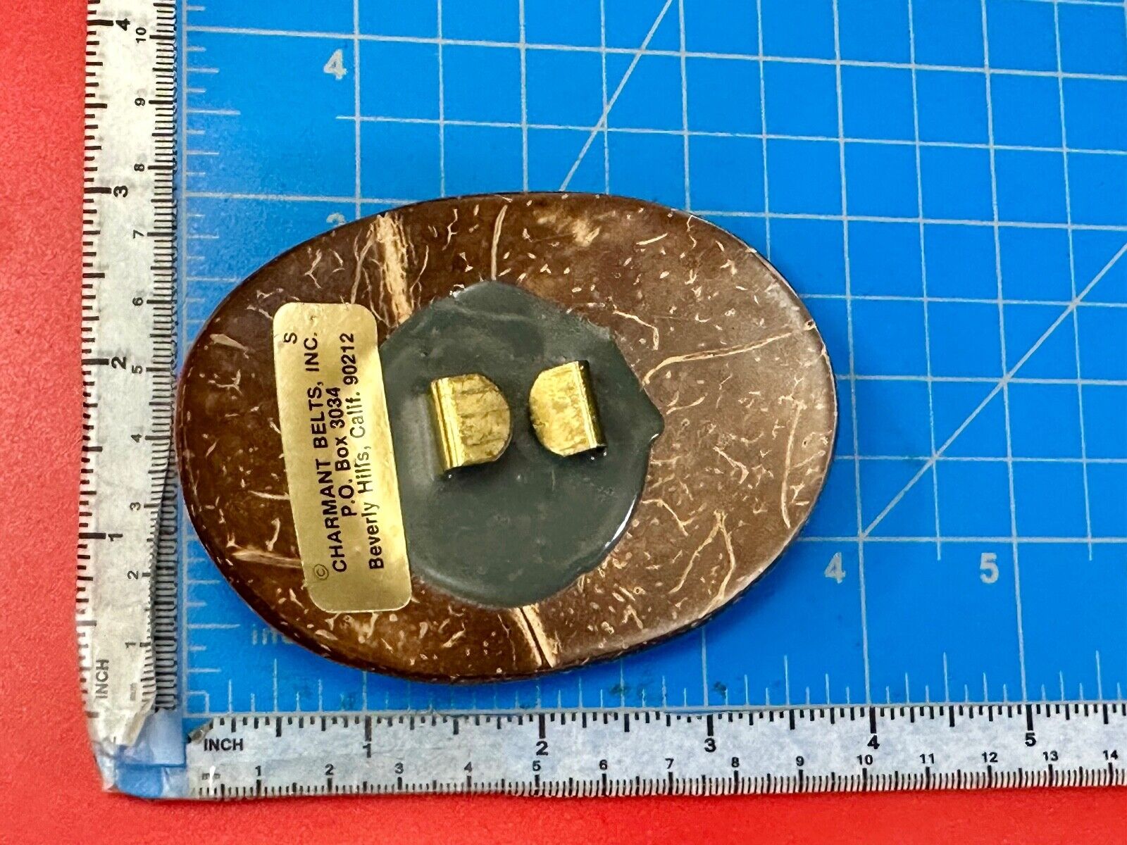 80s Charmant Beverly Hills Different Abstract Cracked Shell Style belt buckle