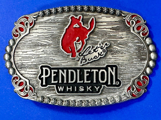2023 Pendleton whiskey Let'er Buck Rodeo Cowboy Montana Silversmiths Belt Buckle