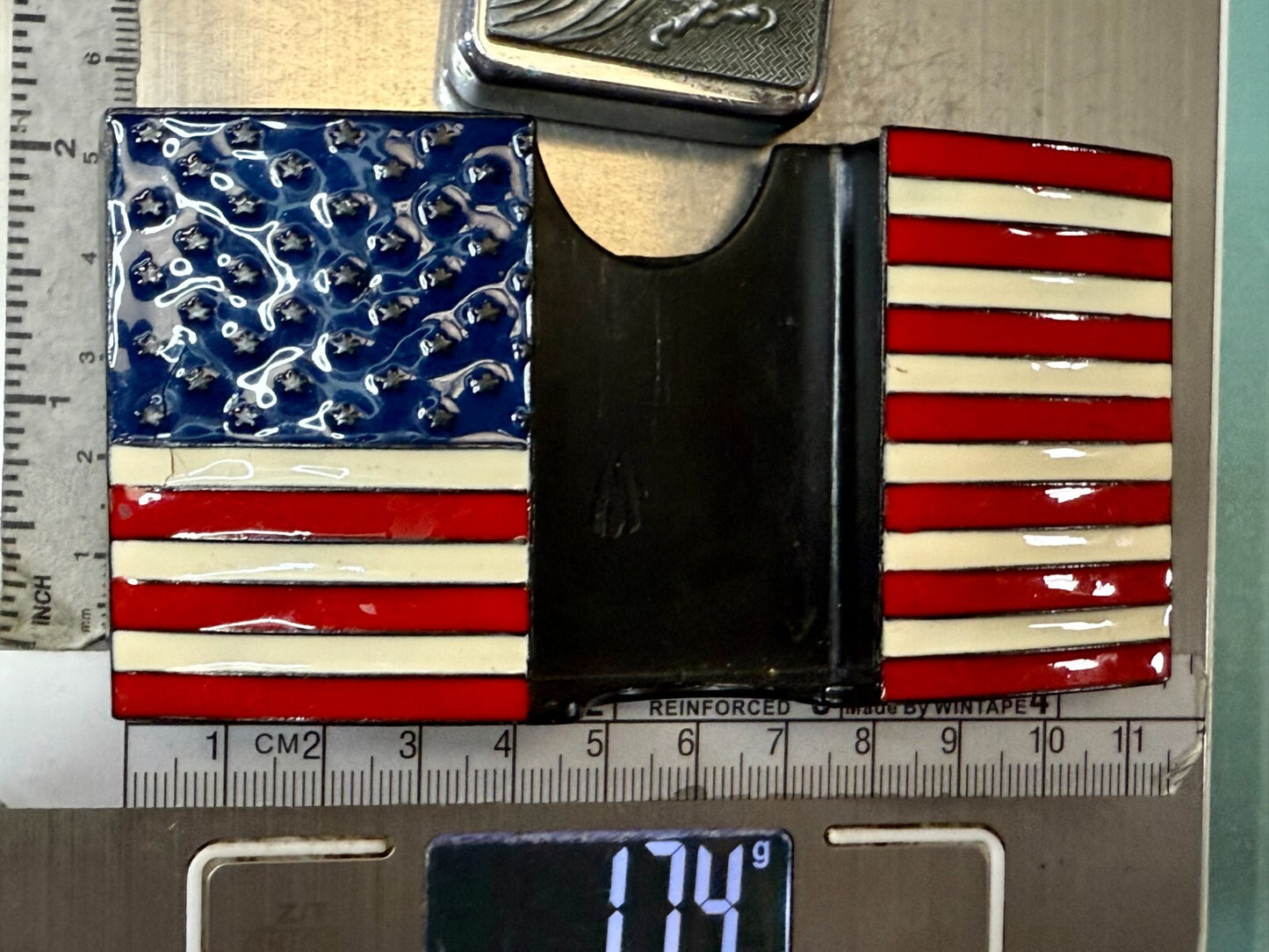 United States of America US Flag Bald Eagle Patriotic Belt Buckle Lighter Holder
