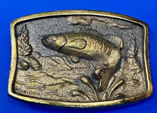 BASS Fish - Registered Collection solid brass Heritage Mint LTD Belt Buckle