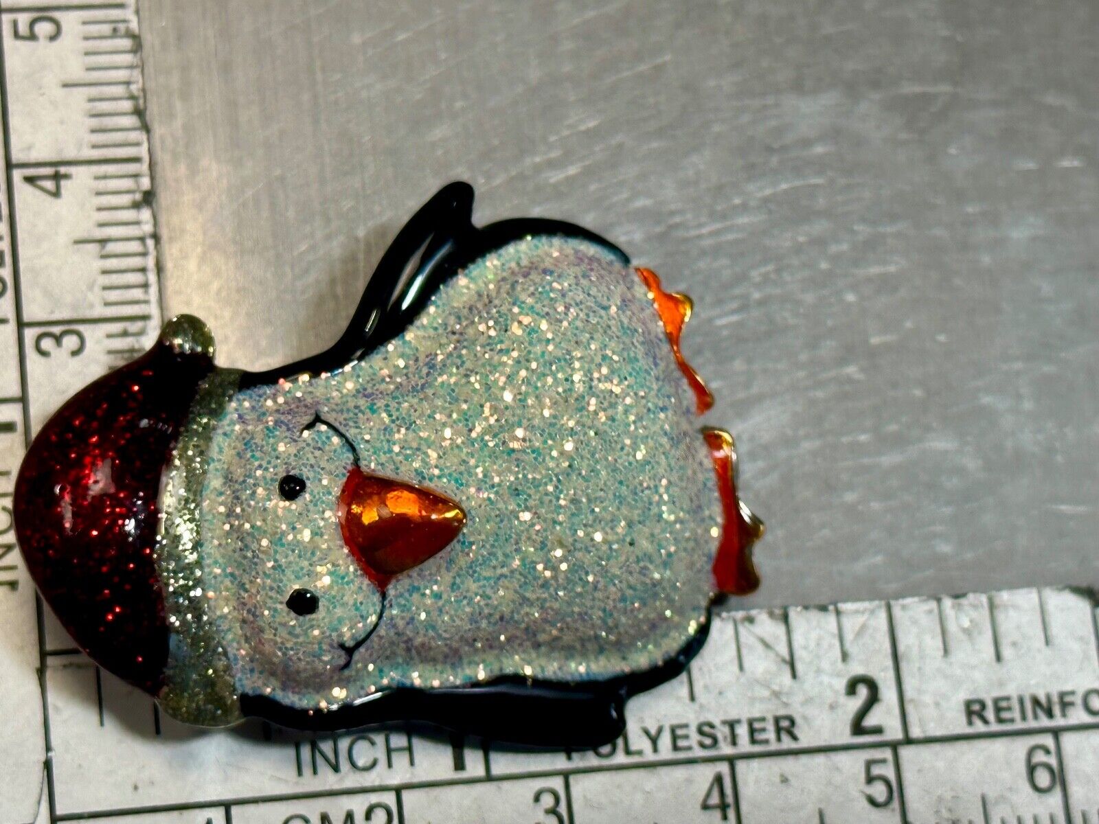 Vintage Jolly Penguin Brooch Pin Christmas Holiday Santa Hat Sparkly Danecraft