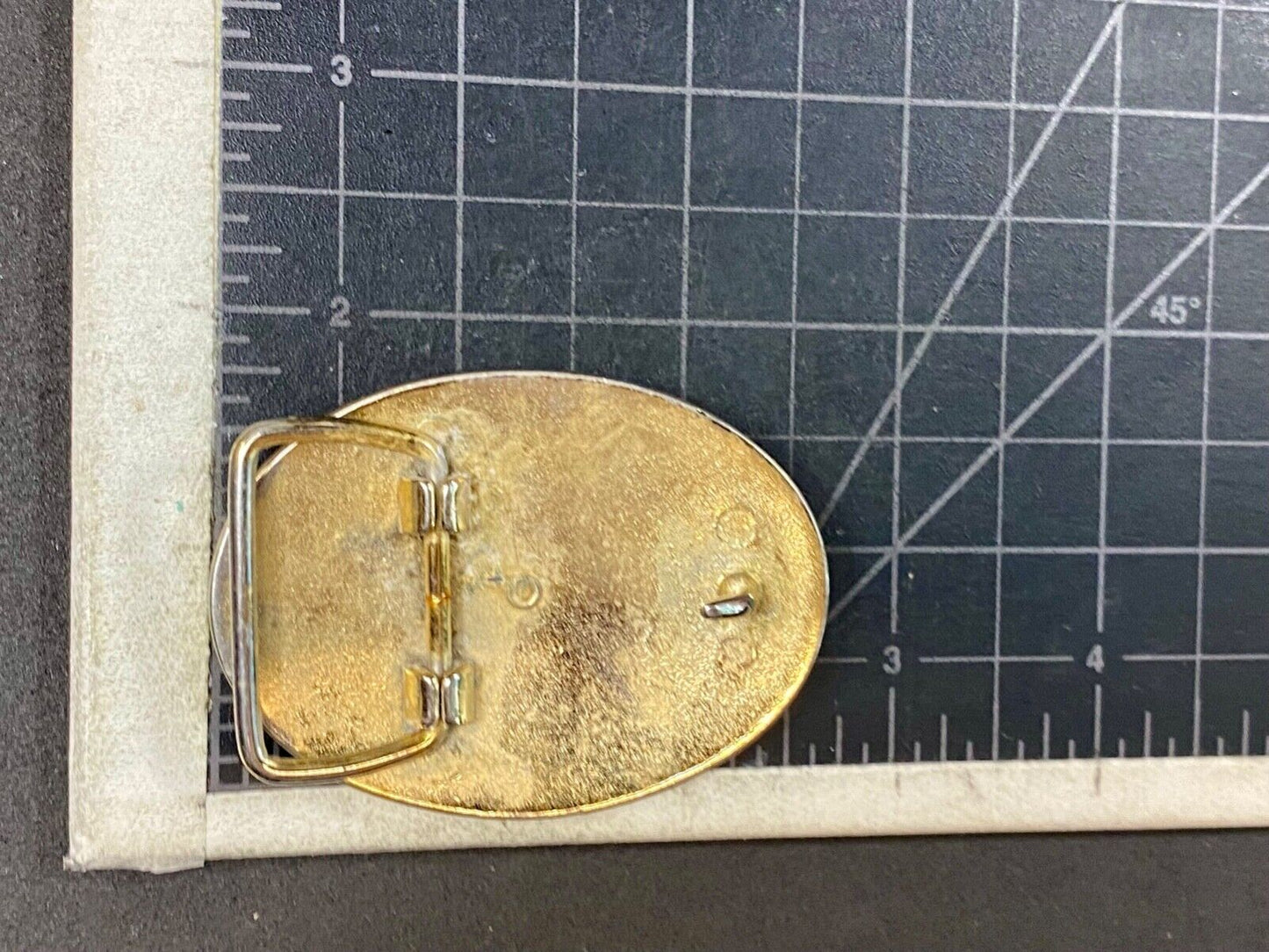 Vintage horse head inside of lucky horseshoe two toned western belt buckle