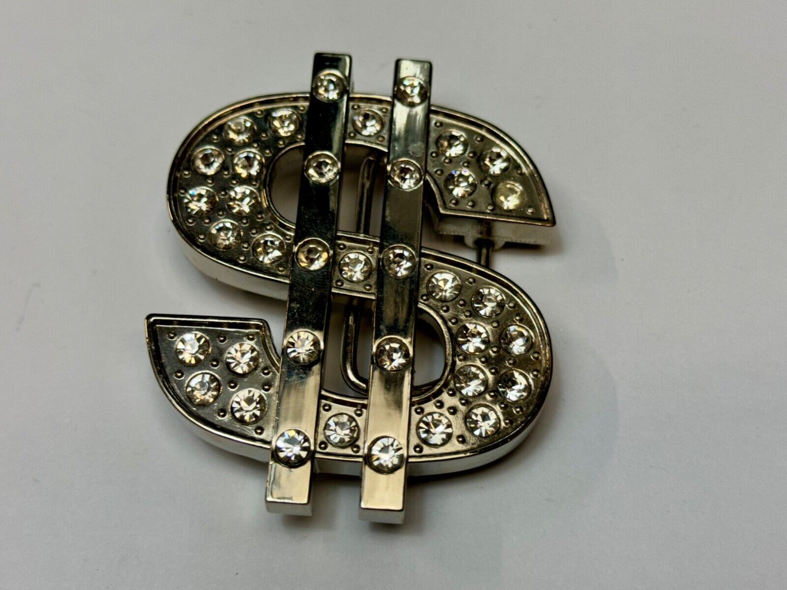 All about the $ - Jeweled Rhinestone covered Dollar Sign money cutout belt buck