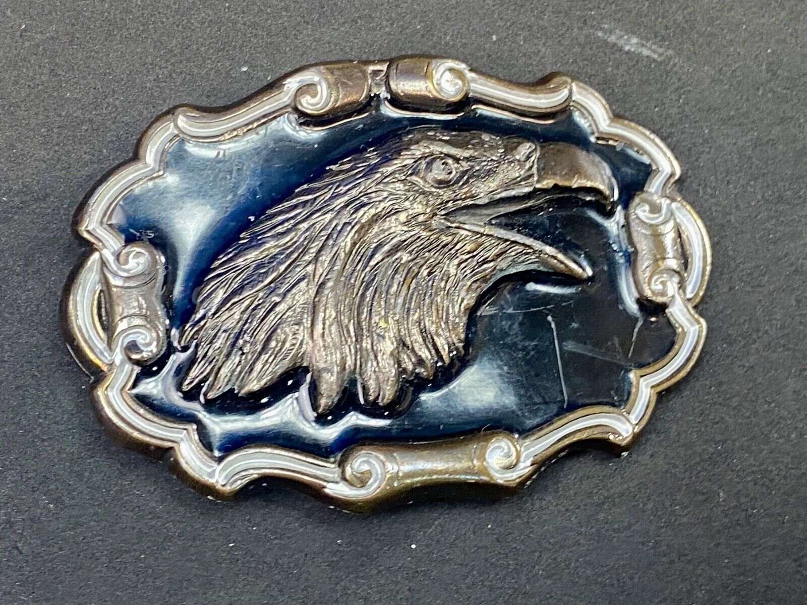 Vintage 1991 The Great Eagle Head Beak Bust - Great American Belt Buckle Co 