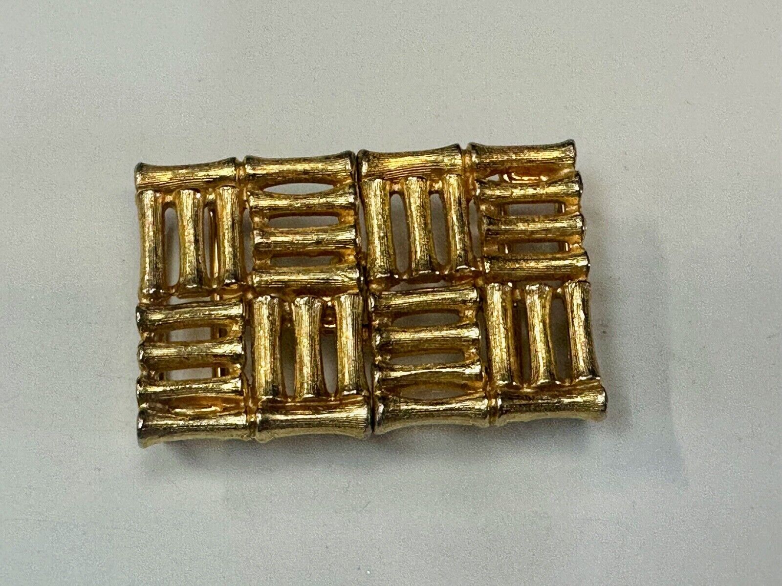 Bamboo Squares Two piece interconnecting vintage belt buckle by Mimi Di N