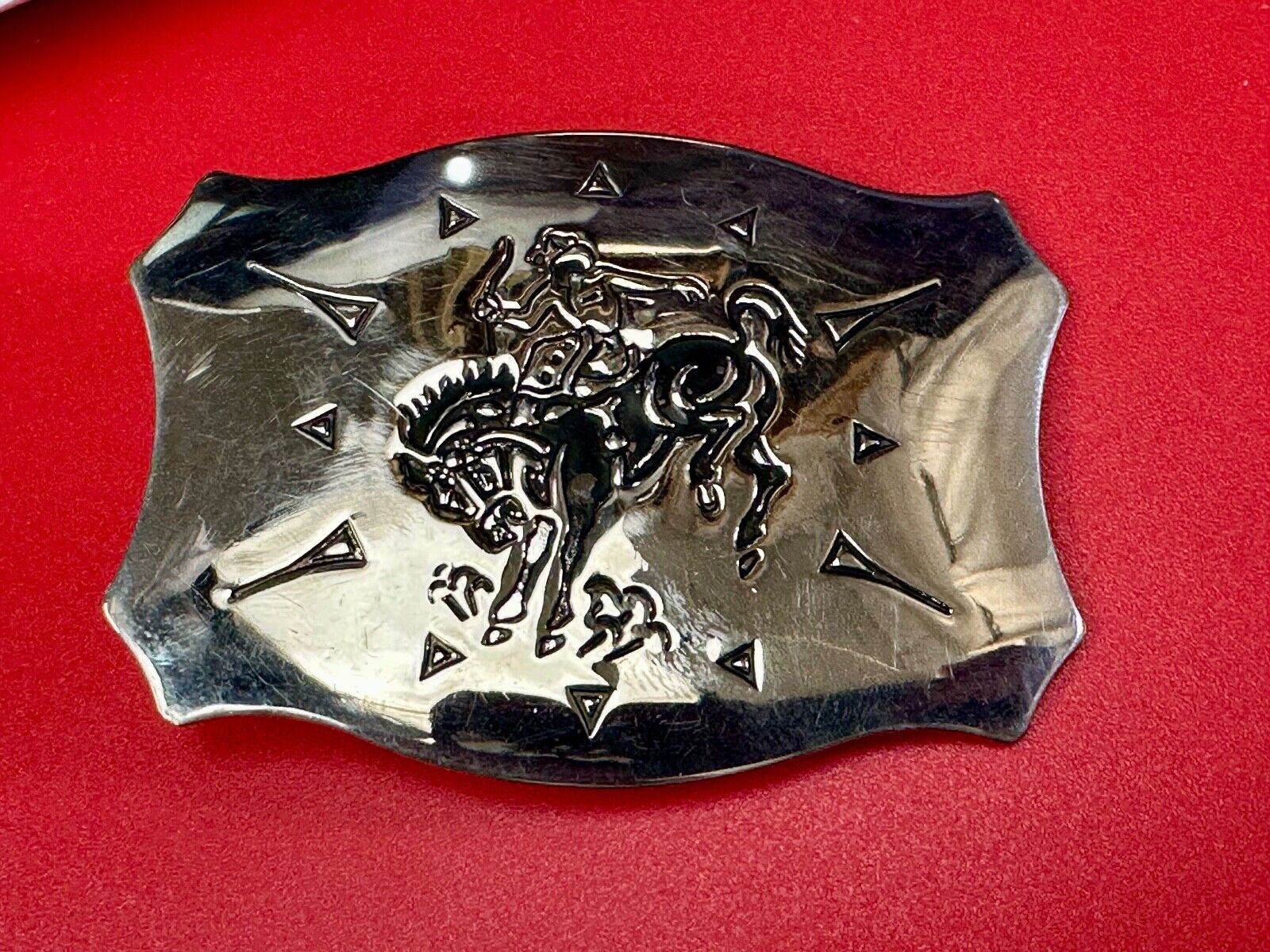 Vintage Chambers Vintage Cowboy Saddle Bronc western two tone belt buckle