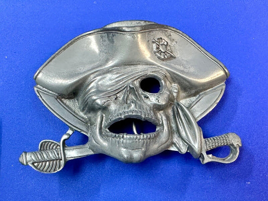 VINTAGE 1997 **PIRATE SKULL** FANTASY ARTWORK PEWTER BELT BUCKLE