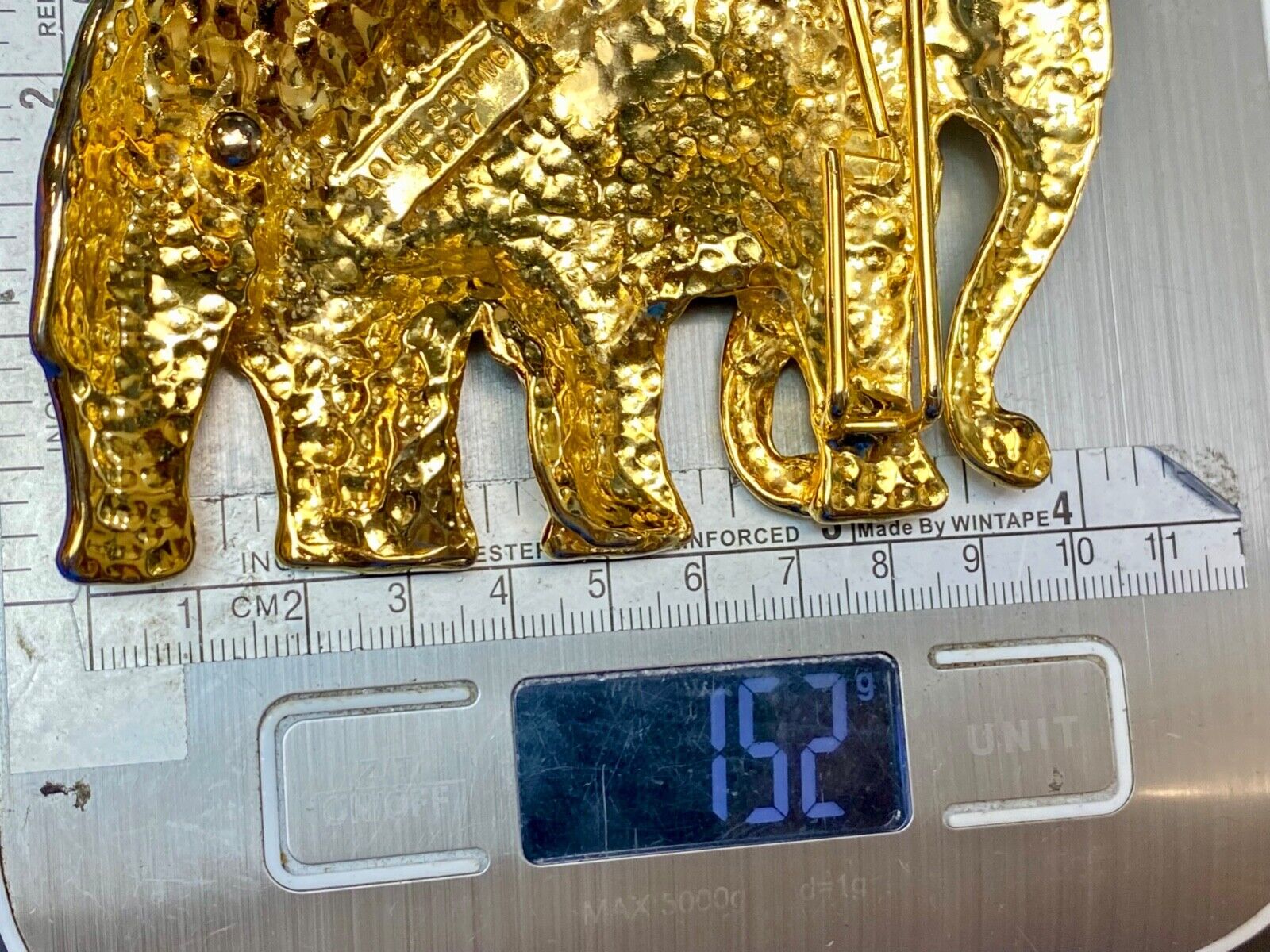 Two Walking Standing Elephants Pair - RARE! LORie Spring 1987 belt buckle