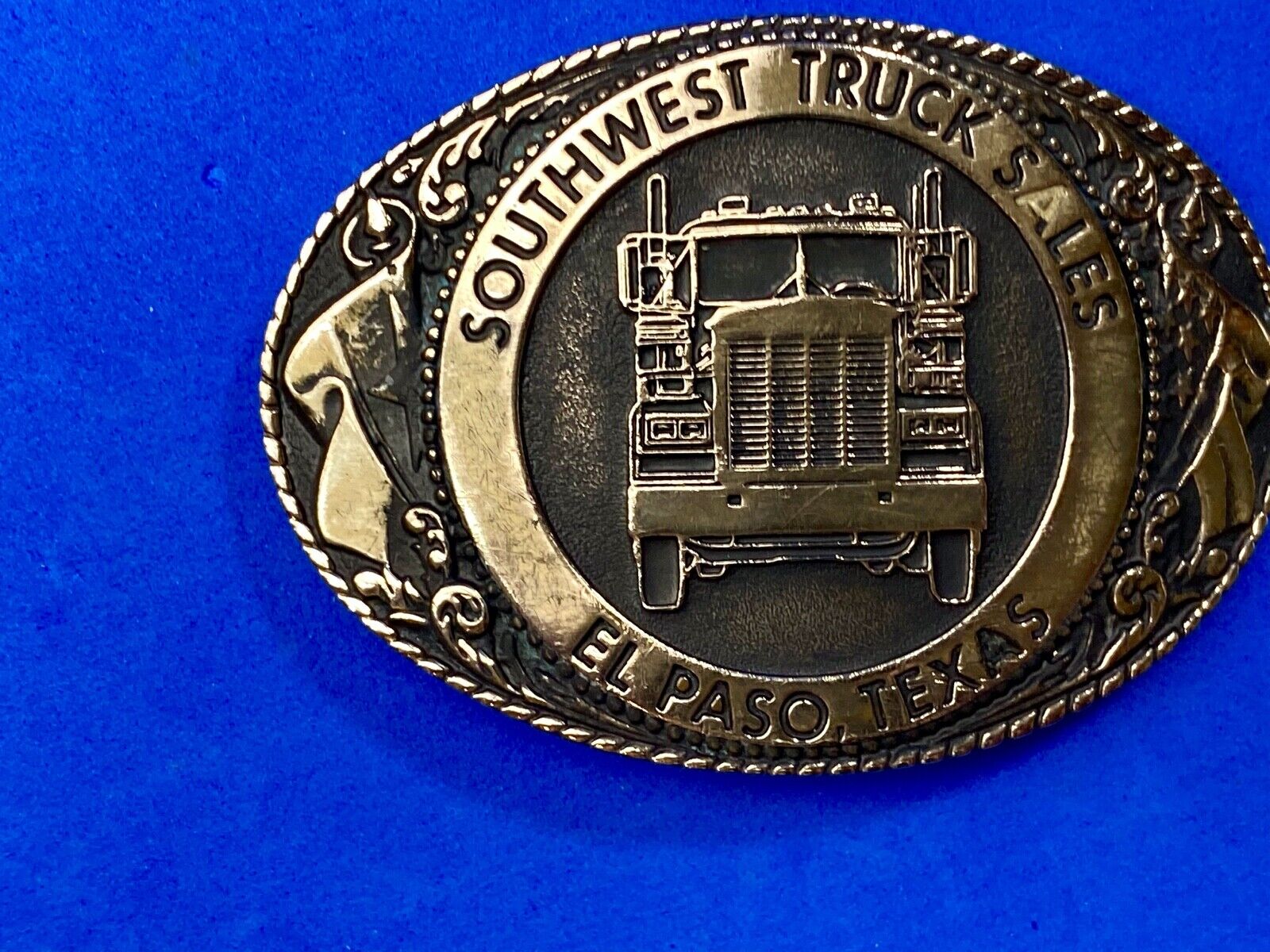 Vintage 1984 Southwest truck sales El Paso Texas company add belt buckle 