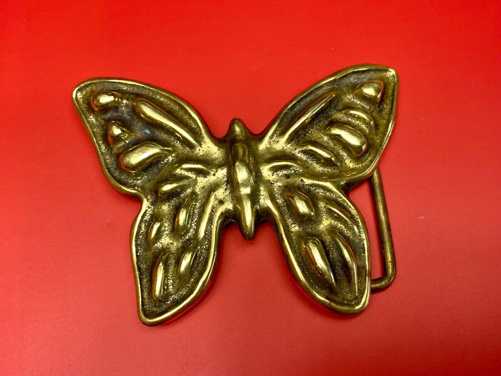 Beautiful Hippy Hobo style solid brass cut out ornate belt buckle