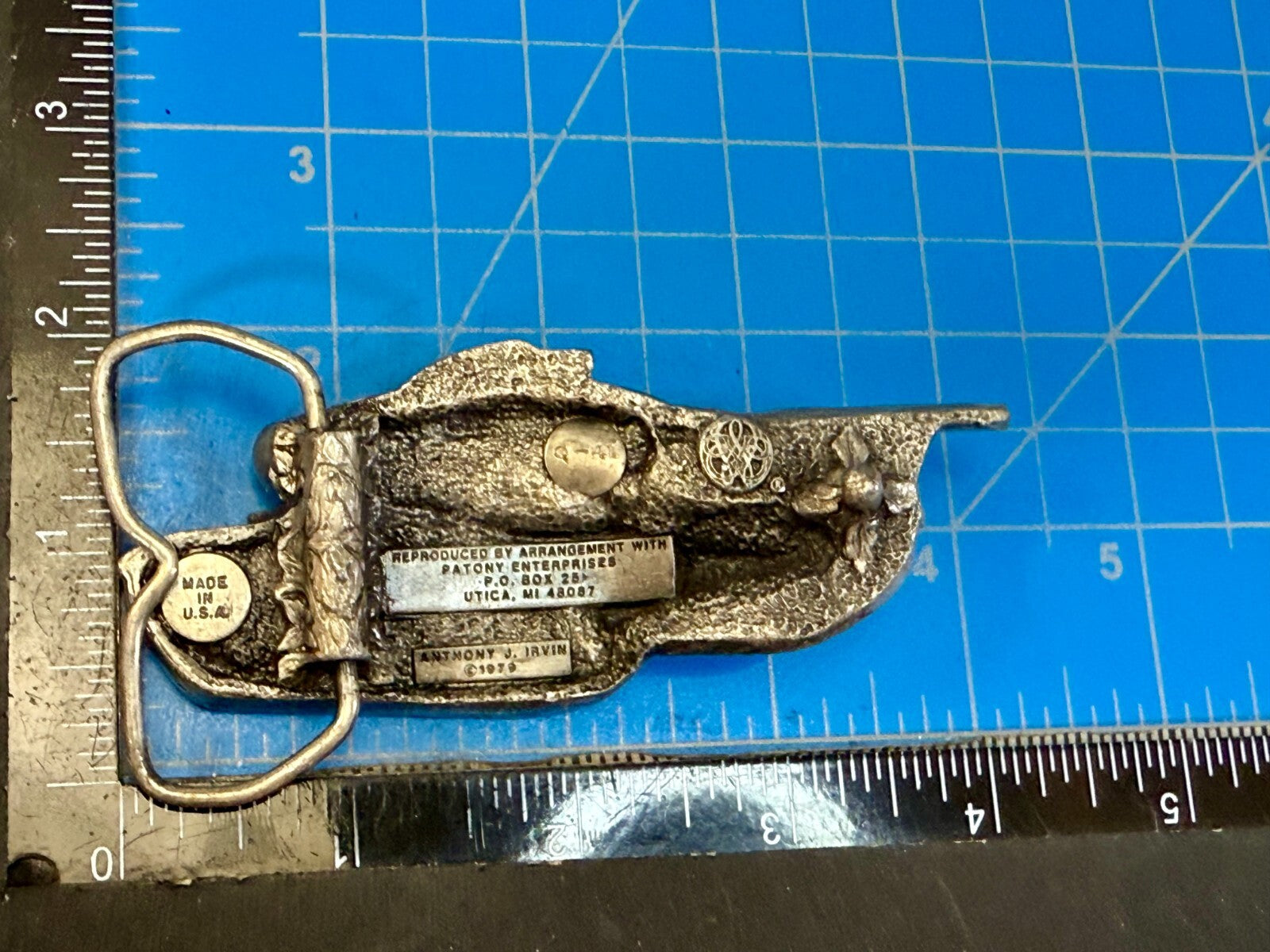 Armored Tank Military War Battle Weapon Anthony J.Irvin 1979 C-4L  Belt Buckle