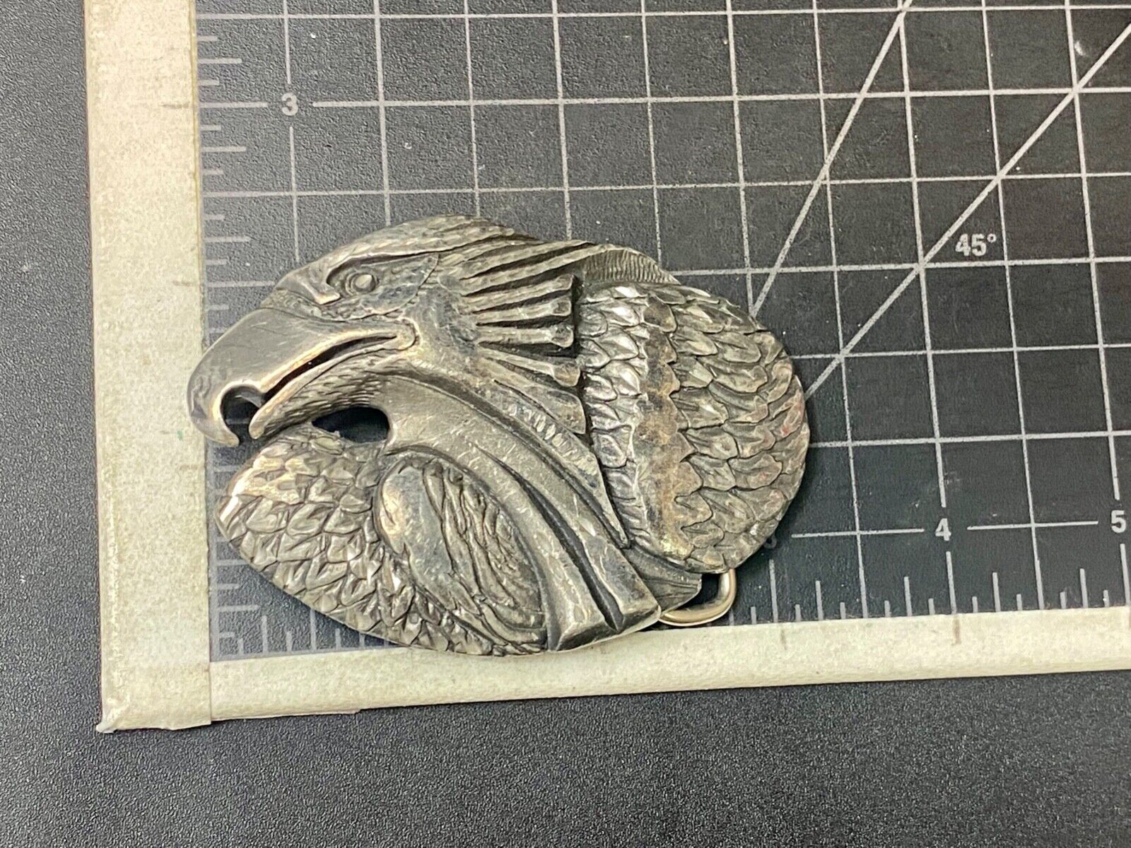 American Bald Eagle Head Bust belt buckle stamped EJC-95