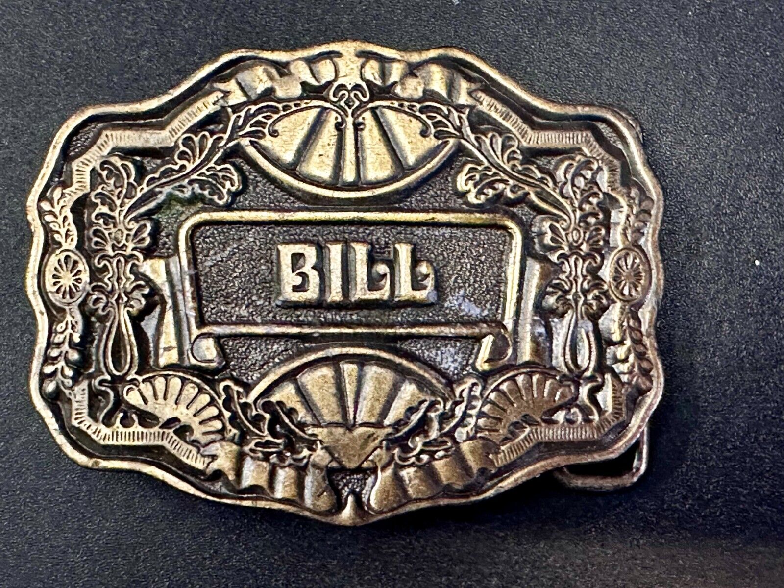 1970s BILL Name - Custom Brass Tone Metal Oden USA Personalized Belt Buckle